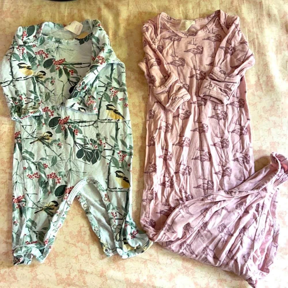 Bamboo gown and romper w/booties - Kate Quinn